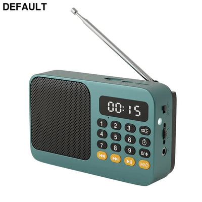 Portable Radio Music Player Handheld Rechargeable Digital FM USB TF MP3 Speaker Devices Supplies With LED Display Green