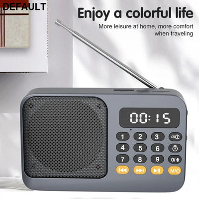 Portable Radio Music Player Handheld Rechargeable Digital FM USB TF MP3 Speaker Devices Supplies With LED Display Green