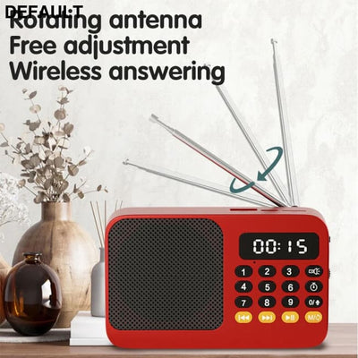 Portable Radio Music Player Handheld Rechargeable Digital FM USB TF MP3 Speaker Devices Supplies With LED Display Green