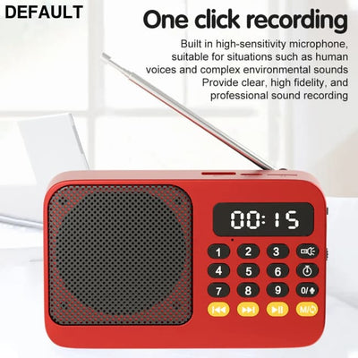 Portable Radio Music Player Handheld Rechargeable Digital FM USB TF MP3 Speaker Devices Supplies With LED Display Green