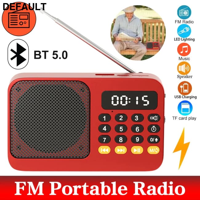 Portable Radio Music Player Handheld Rechargeable Digital FM USB TF MP3 Speaker Devices Supplies With LED Display Green