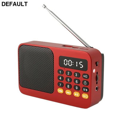 Portable Radio Music Player Handheld Rechargeable Digital FM USB TF MP3 Speaker Devices Supplies With LED Display Green