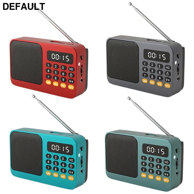 Portable Radio Music Player Handheld Rechargeable Digital FM USB TF MP3 Speaker Devices Supplies With LED Display Green