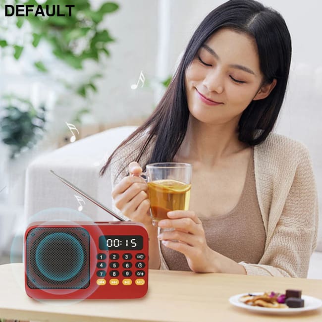 Portable Radio Music Player Handheld Rechargeable Digital FM USB TF MP3 Speaker Devices Supplies With LED Display Green