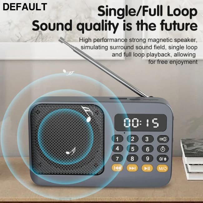 Portable Radio Music Player Handheld Rechargeable Digital FM USB TF MP3 Speaker Devices Supplies With LED Display Green