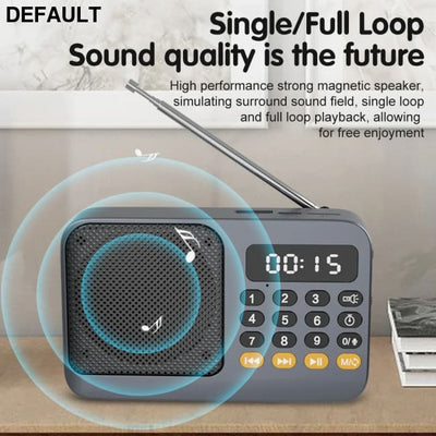 Portable Radio Music Player Handheld Rechargeable Digital FM USB TF MP3 Speaker Devices Supplies With LED Display Green