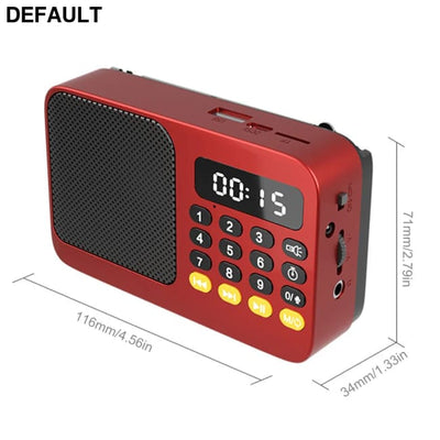 Portable Radio Music Player Handheld Rechargeable Digital FM USB TF MP3 Speaker Devices Supplies With LED Display Green