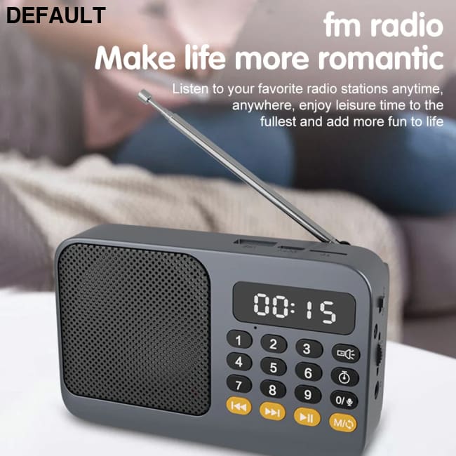 Portable Radio Music Player Handheld Rechargeable Digital FM USB TF MP3 Speaker Devices Supplies With LED Display Green