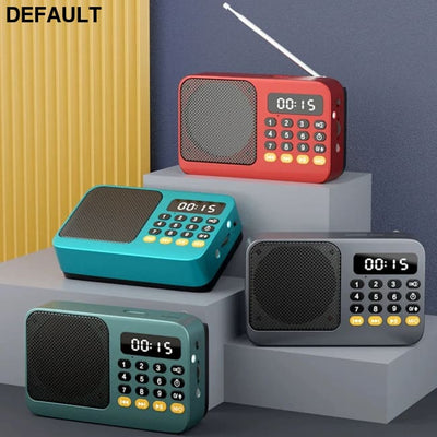 Portable Radio Music Player Handheld Rechargeable Digital FM USB TF MP3 Speaker Devices Supplies With LED Display Green
