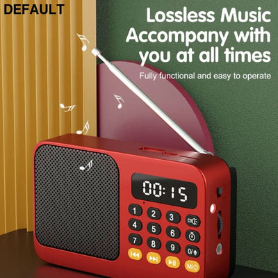 Portable Radio Music Player Handheld Rechargeable Digital FM USB TF MP3 Speaker Devices Supplies With LED Display Green