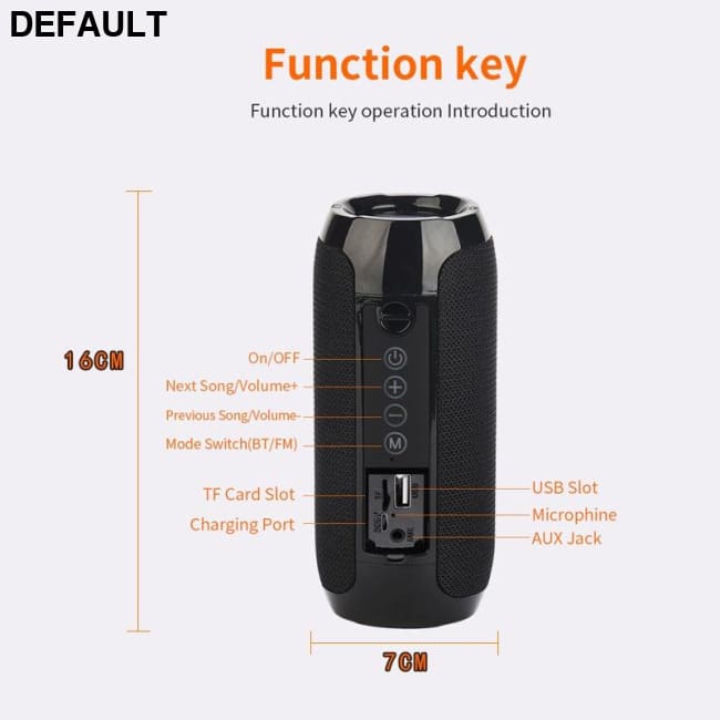 Portable Speaker Wireless Bluetooth-compatible Subwoofer Outdoor Waterproof Loudspeaker Stereo Surround Support FM