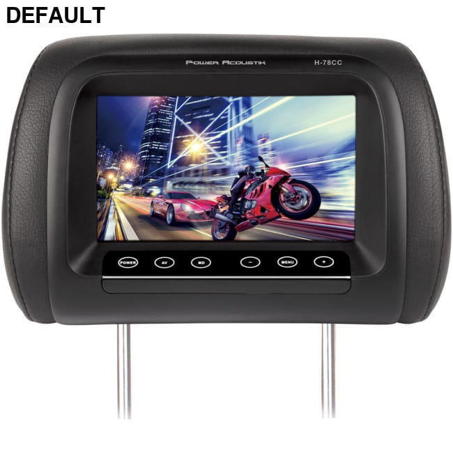 Power Acoustik(R) H-78CC 7’’ LCD Universal Replacement Headrest Monitor with IR Transmitter & 3 Interchangeable Color