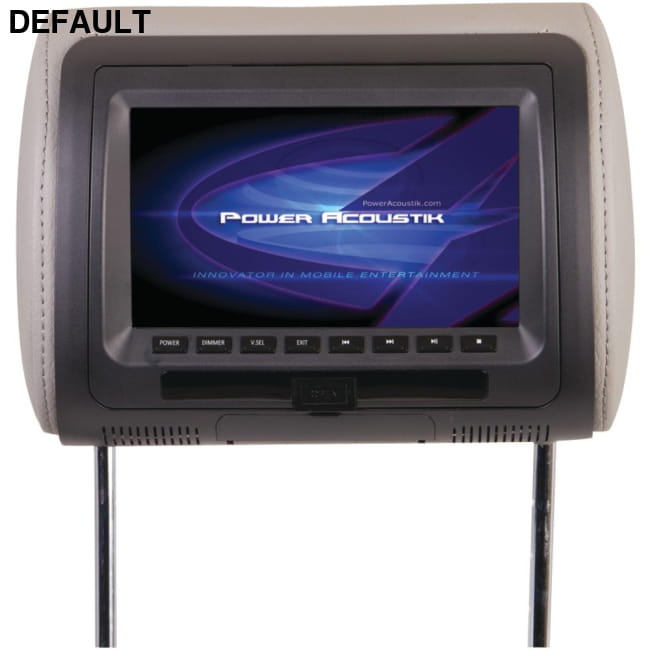 Power Acoustik(R) HDVD-71CC 7’’ LCD Universal Headrest Monitor with DVD, IR & FM Transmitters 3 Interchangeable Skins