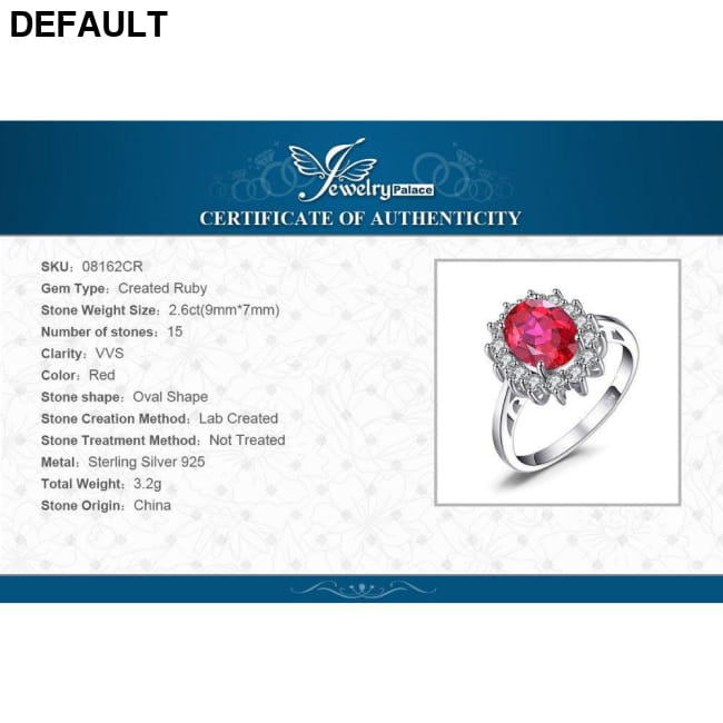 Princess Diana William Engagement Wedding Created Red Ruby Rings Best Selling Products