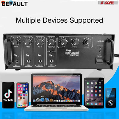 Products Amplifier Home Audio Receiver Amp Stereo System USB Input 3 Mic Aux Mini For Speakers Surround Sound 5 Core