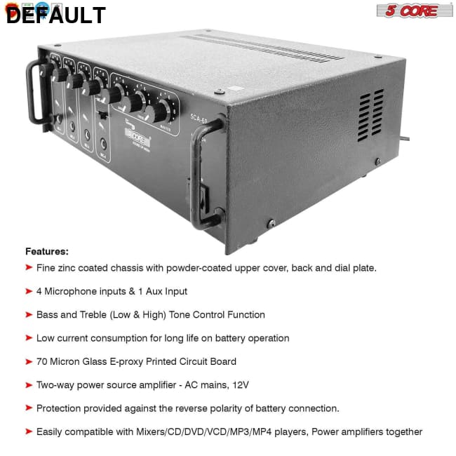 Products Amplifier Home Audio Receiver Amp Stereo System USB Input 3 Mic Aux Mini For Speakers Surround Sound 5 Core