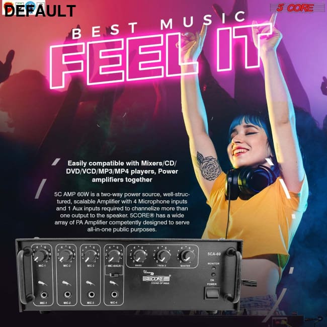 Products Amplifier Home Audio Receiver Amp Stereo System USB Input 3 Mic Aux Mini For Speakers Surround Sound 5 Core