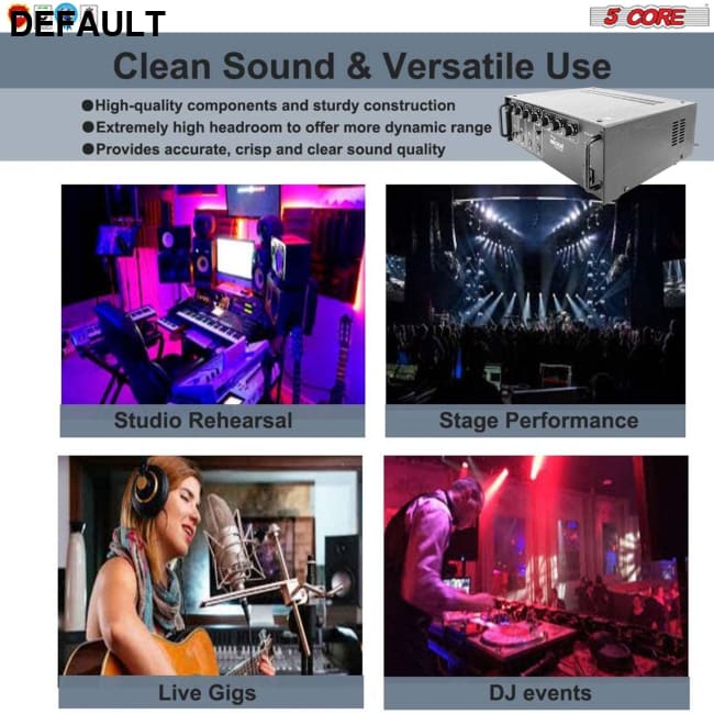 Products Amplifier Home Audio Receiver Amp Stereo System USB Input 3 Mic Aux Mini For Speakers Surround Sound 5 Core