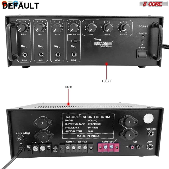 Products Amplifier Home Audio Receiver Amp Stereo System USB Input 3 Mic Aux Mini For Speakers Surround Sound 5 Core
