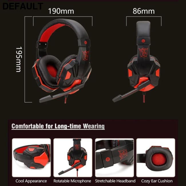 Professional LED Light 3.5mm Wired Gaming Headphones With HD Mic For Computer PS4 PS5 Xbox Bass Stereo PC Headset Gifts