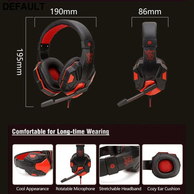 Professional LED Light 3.5mm Wired Gaming Headphones With HD Mic For Computer PS4 PS5 Xbox Bass Stereo PC Headset Gifts