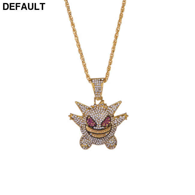 Punk Style Hip Hop Ghost Pendant Necklace Full Zircon Men Necklaces Sterling Silver