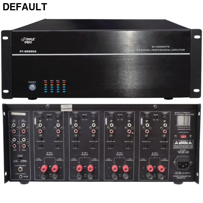 Pyle Home PT8000CH 8-Channel 8,000-Watt Stereo/Mono Amp PYLPT8000CH Audio Receiver Electronics