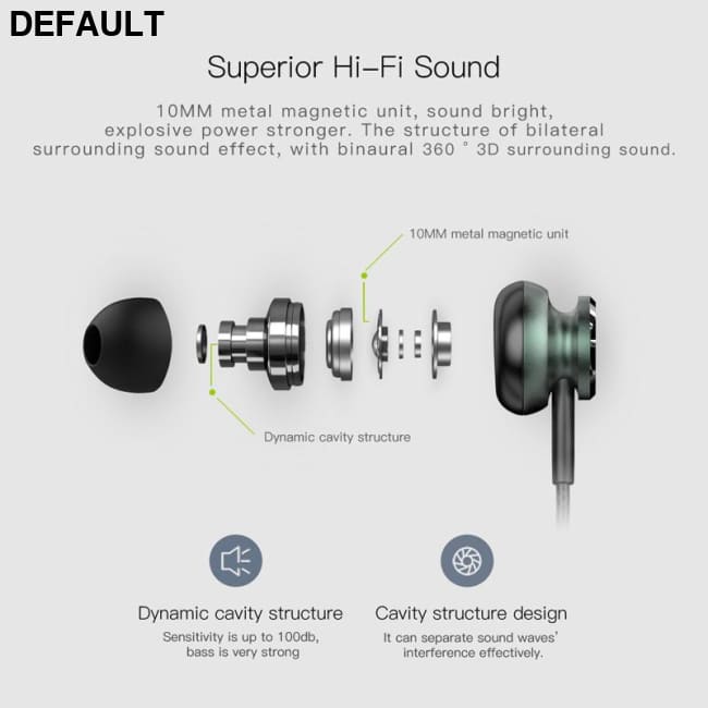 QCY BH1 Active Noise Cancelling Bluetooth Headphones Wireless Headset Stereo Neckband Sport Earbuds with Microphone