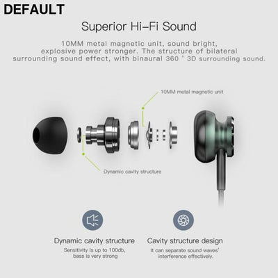 QCY BH1 Active Noise Cancelling Bluetooth Headphones Wireless Headset Stereo Neckband Sport Earbuds with Microphone