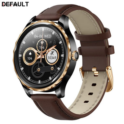 QR02 smart watch HD Bluetooth call AI voice mobile payment health monitoring multi sport Black brown leather Men Quartz
