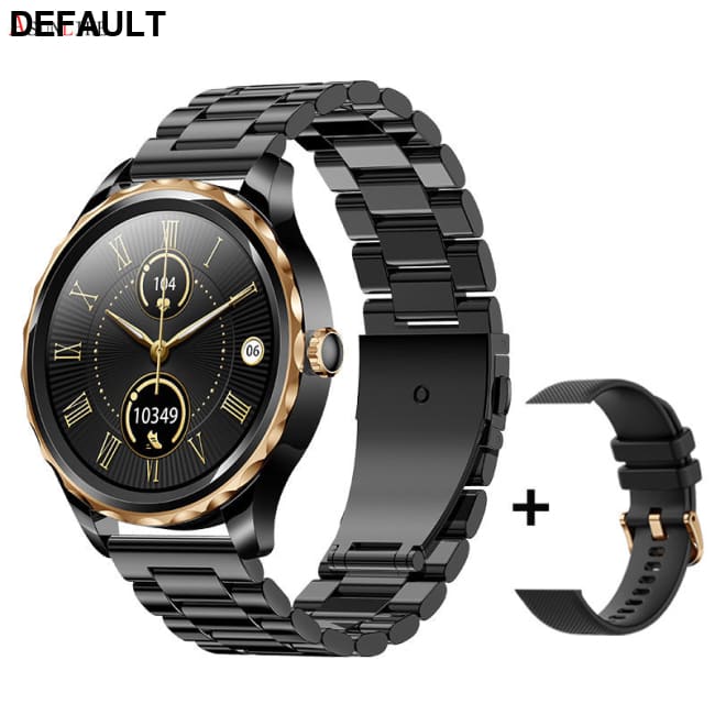 QR02 smart watch HD Bluetooth call AI voice mobile payment health monitoring multi sport Three black steel plants
