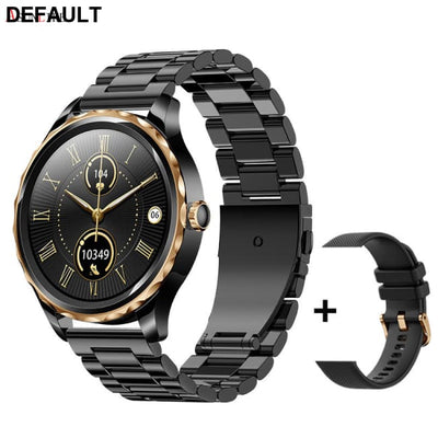 QR02 smart watch HD Bluetooth call AI voice mobile payment health monitoring multi sport Three black steel plants