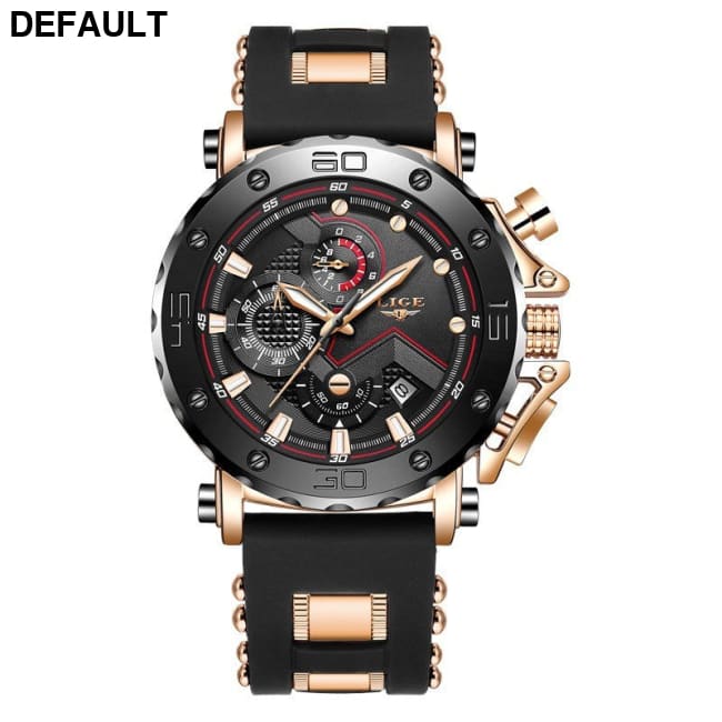 Quartz Calendar Multifunctional Waterproof Watch Chronograph Table The tape rose gold and black Men Watches Best