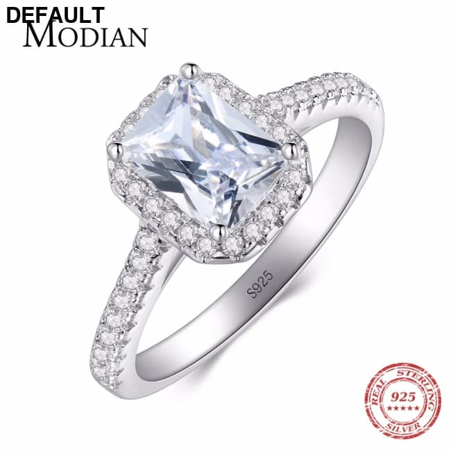 R&J 925 Solid Silver Rings For Women Wedding Jewelry Bijoux AAAAA zirconia vintage Accessories Engagement Bague