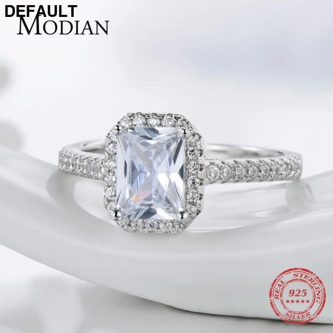 R&J 925 Solid Silver Rings For Women Wedding Jewelry Bijoux AAAAA zirconia vintage Accessories Engagement Bague