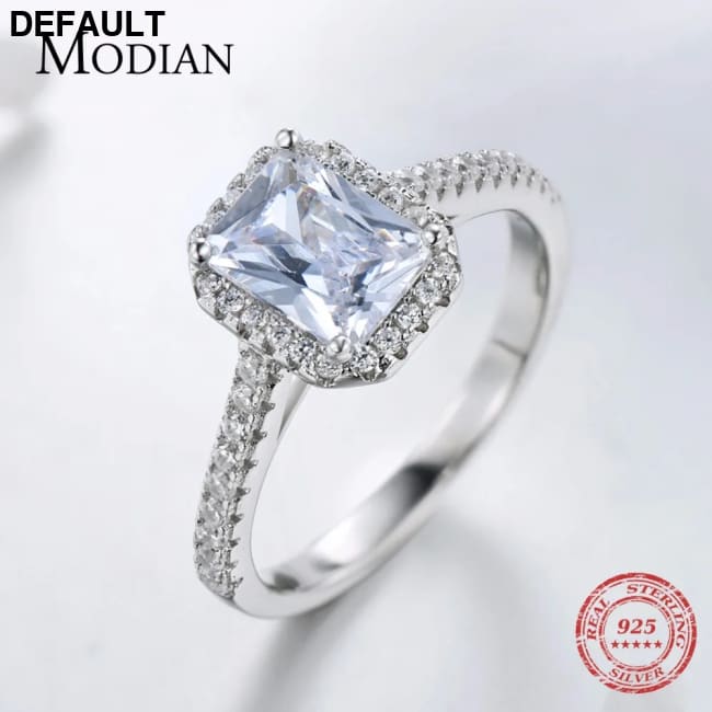 R&J 925 Solid Silver Rings For Women Wedding Jewelry Bijoux AAAAA zirconia vintage Accessories Engagement Bague