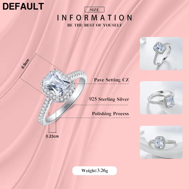 R&J 925 Solid Silver Rings For Women Wedding Jewelry Bijoux Sterling