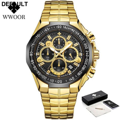 Relogio Masculino WWOOR Mens Watches 2024 Top Brand Luxury Wrist For Men Gold Big Golden Male Chronograph Wristwatch