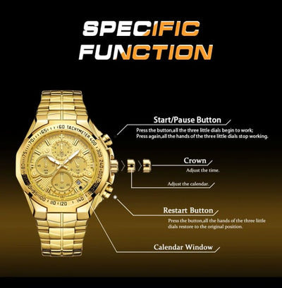Relogio Masculino WWOOR Mens Watches 2024 Top Brand Luxury Wrist For Men Gold Big Golden Male Chronograph Wristwatch
