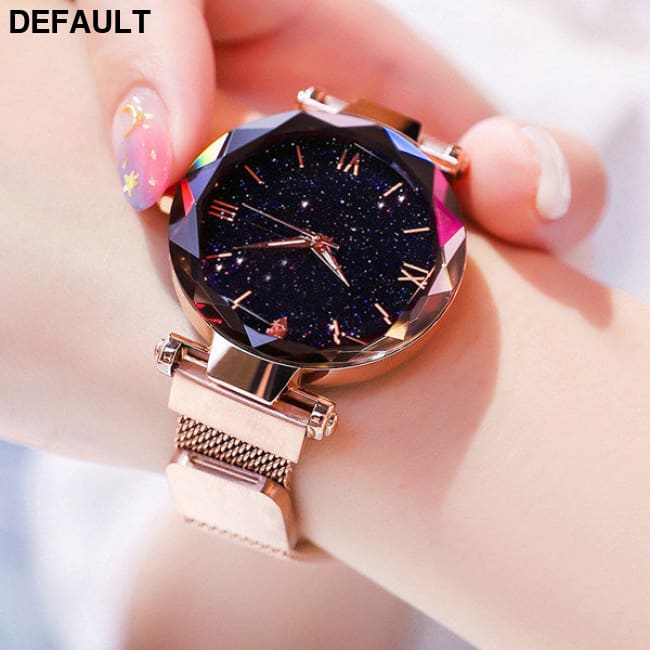 reloj mujer Women’s Fashion Starry Sky Watches Magnet Buckle Mesh Belt Diamond Quartz Watch Women Dress Clock relogio