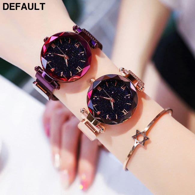 reloj mujer Women’s Fashion Starry Sky Watches Magnet Buckle Mesh Belt Diamond Quartz Watch Women Dress Clock relogio