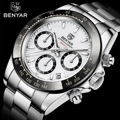 Relojes Hombre 2024 BENYAR New Watches Men Luxury Brand Chronograph Male Sport Waterproof Stainless Steel Quartz Watch
