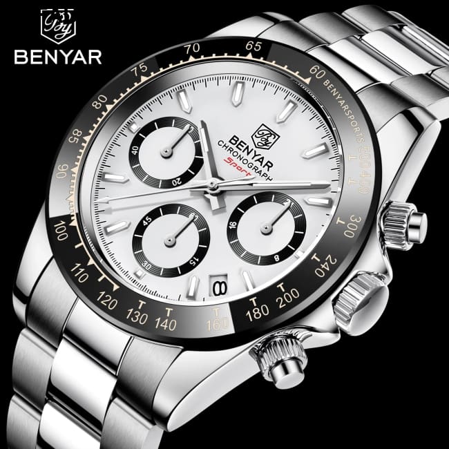 Relojes Hombre 2024 BENYAR New Watches Men Luxury Brand Chronograph Male Sport Waterproof Stainless Steel Quartz Watch
