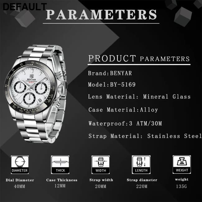 Relojes Hombre 2024 BENYAR New Watches Men Luxury Brand Chronograph Male Sport Waterproof Stainless Steel Quartz Watch