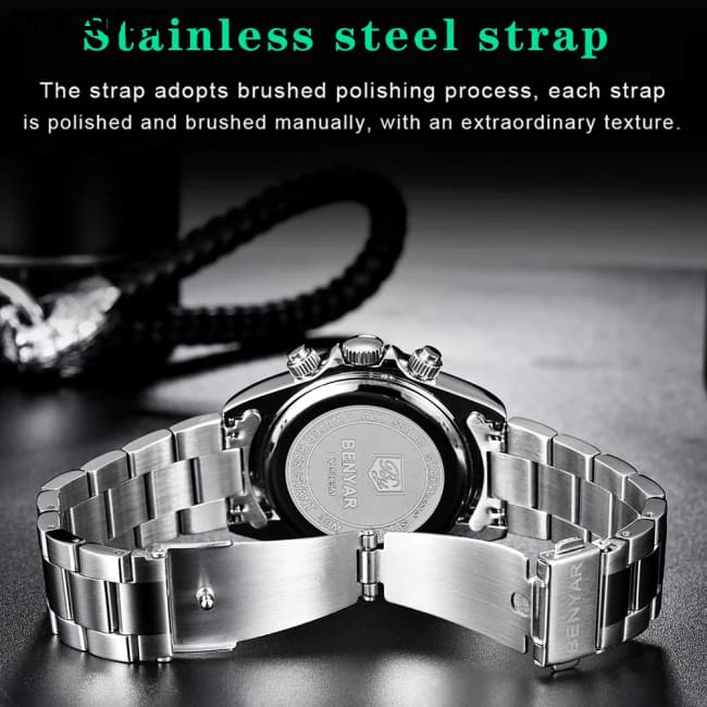 Relojes Hombre 2024 BENYAR New Watches Men Luxury Brand Chronograph Male Sport Waterproof Stainless Steel Quartz Watch