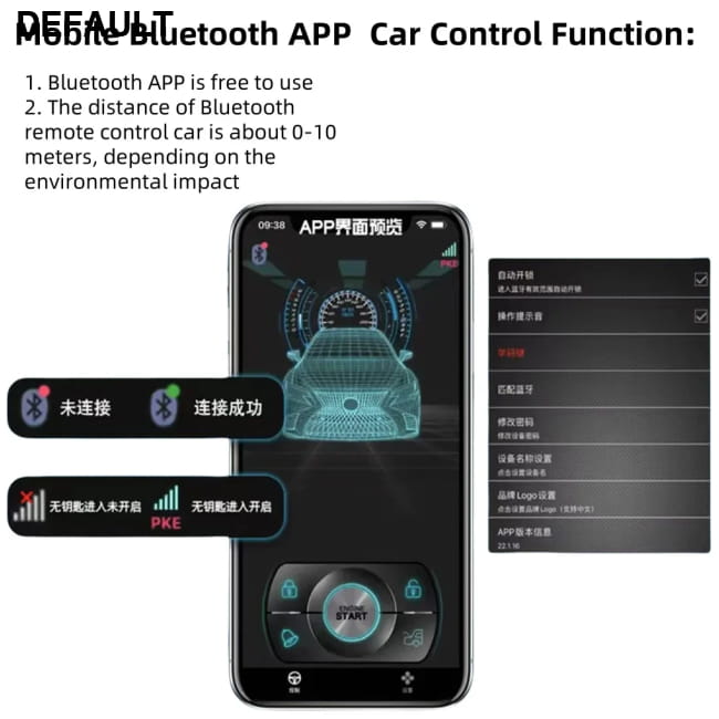 Remote Starter and Car Alarm Smart App Start Stop Electronics