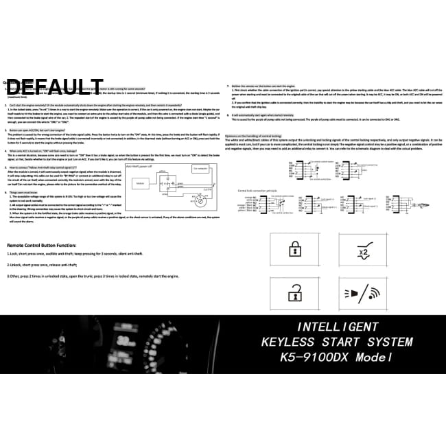 Remote Starter Car Alarm with Autostart Smart System DQD-LY(XBM) Vehicle Keyless Systems