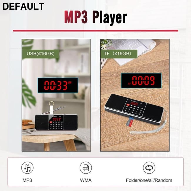 RETEKESS TR602 Digital Portable Radio AM FM Bluetooth Speaker Stereo MP3 Player TF/SD Card USB Drive Handsfree Call LED
