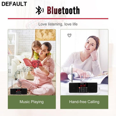 RETEKESS TR602 Digital Portable Radio AM FM Bluetooth Speaker Stereo MP3 Player TF/SD Card USB Drive Handsfree Call LED