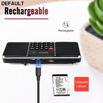 RETEKESS TR602 Digital Portable Radio AM FM Bluetooth Speaker Stereo MP3 Player TF/SD Card USB Drive Handsfree Call LED